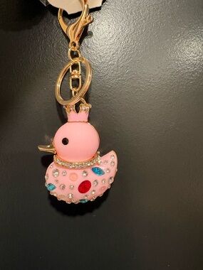 Pink duck bag charm